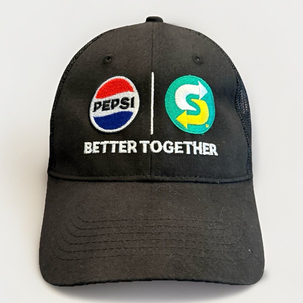 Subway Pepsi Better Together Mens Black Adjustable SnapBack Hat Baseball Cap